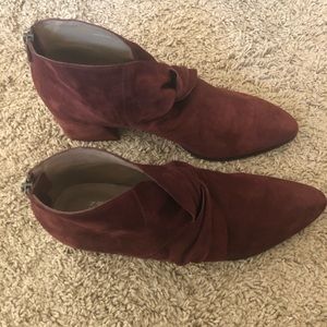 Eileen Fisher suede booties burgundy